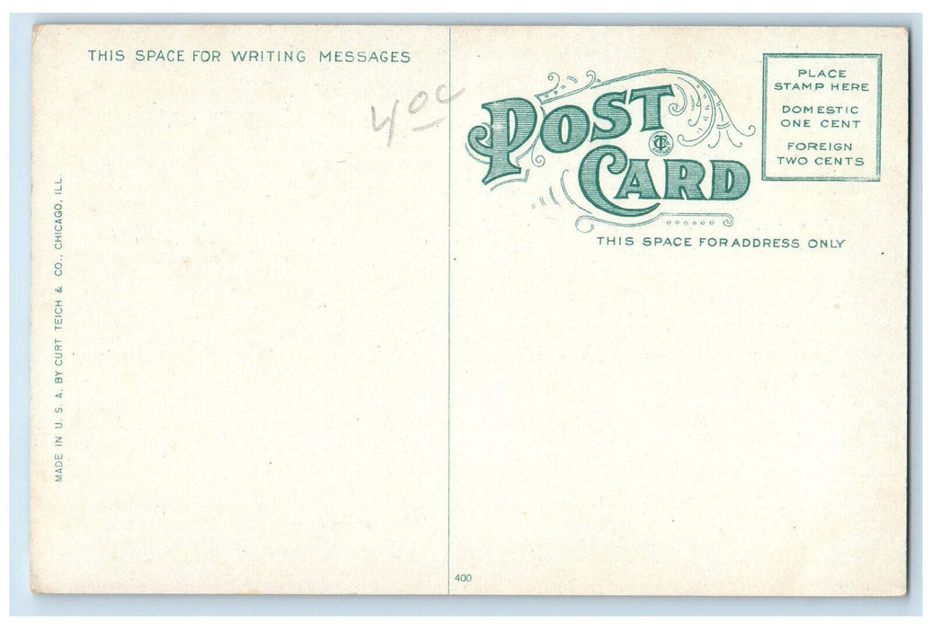 Front Section Ladies' Cafe Hotel Kaiserhof Chicago Illinois IL Vintage Postcard