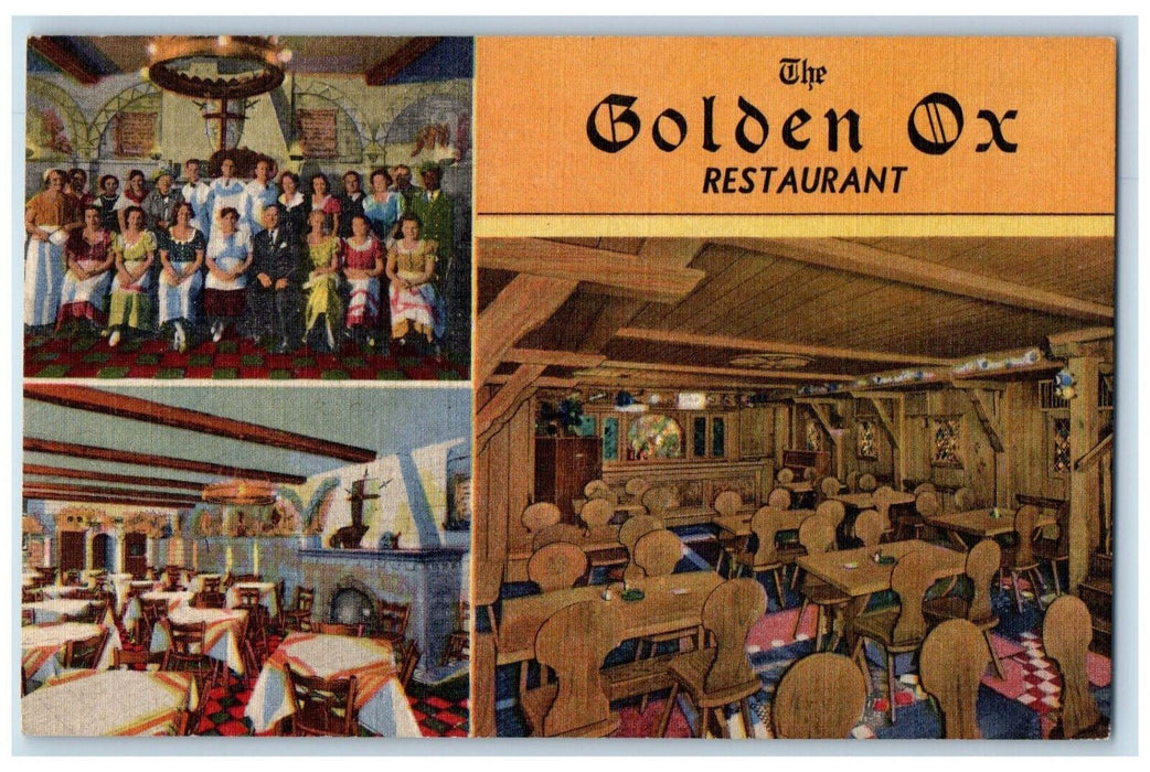 View Of The Golden Ox Restaurant Chicago Illinois IL Multiview Vintage Postcard