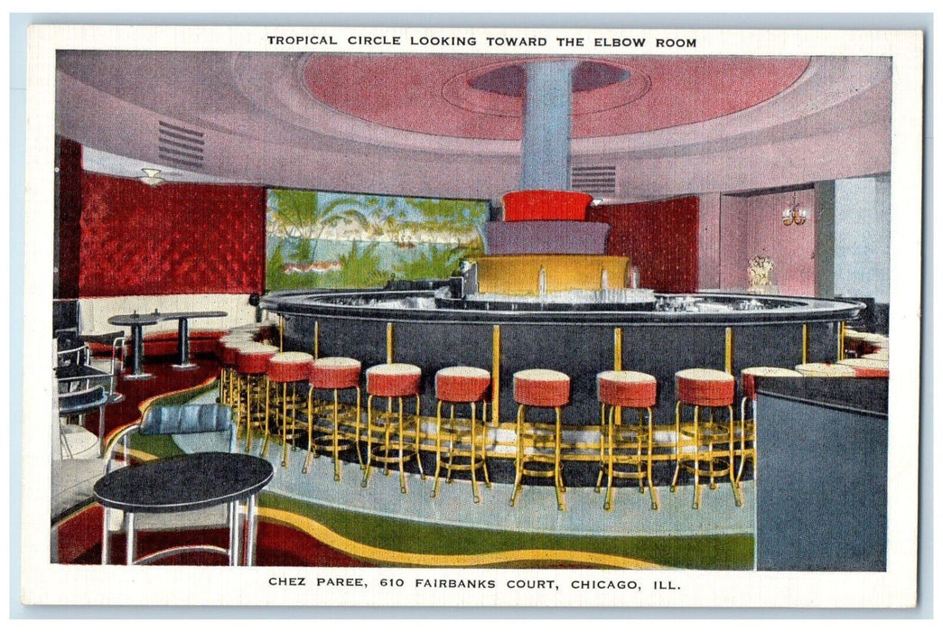 Chez Paree Theatre Restaurant Tropical Circle Chicago Illinois IL Postcard