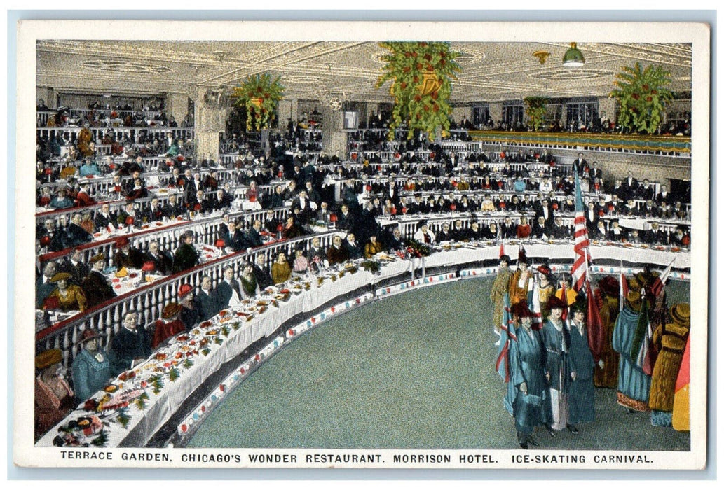 Terrace Garden Chicago's Wonder Restaurant Morrison Hotel Illinois IL Postcard