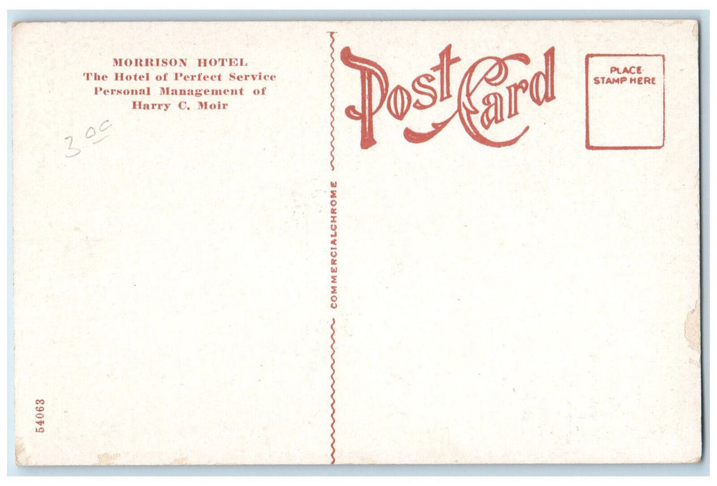 Terrace Garden Chicago's Wonder Restaurant Morrison Hotel Illinois IL Postcard