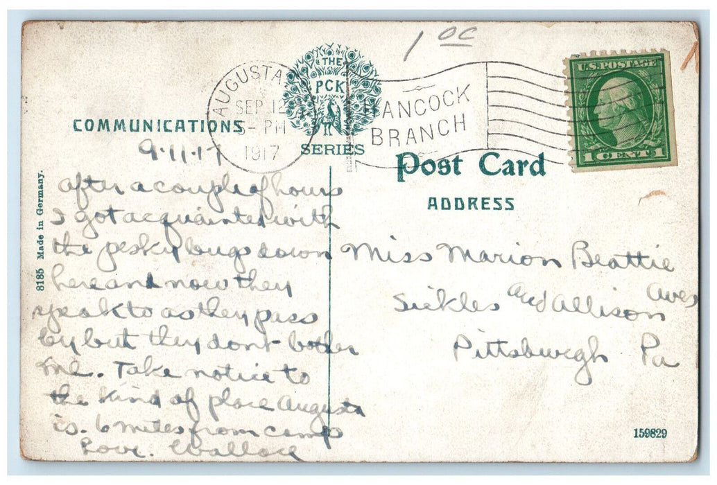 1917 Green Street Looking East Augusta Georgia GA Antique Posted Postcard