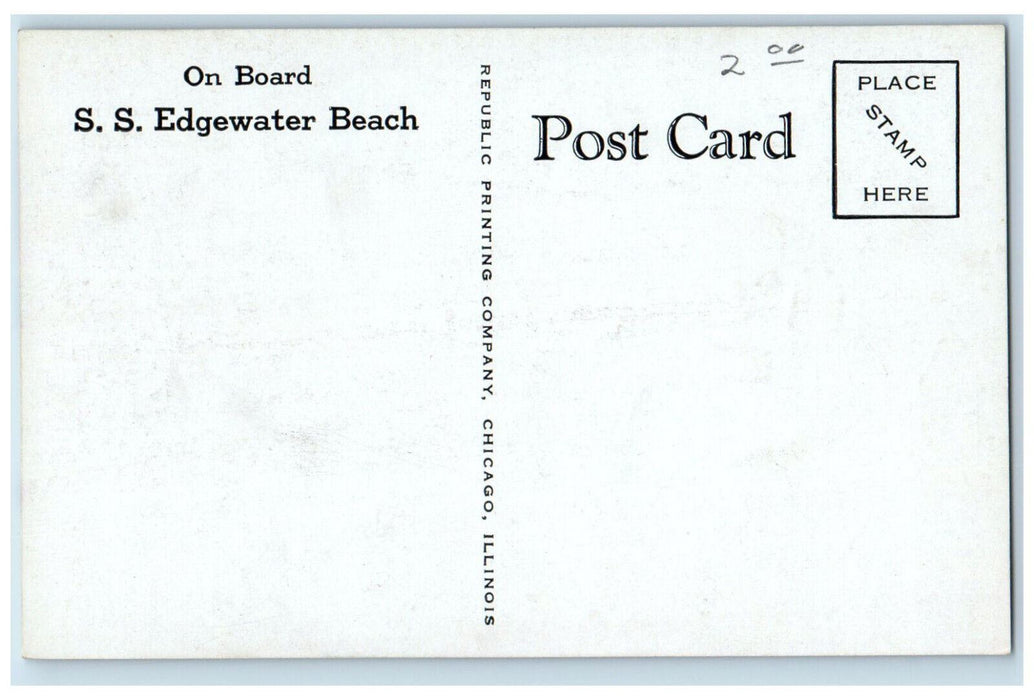 Edgewater Beach Yacht Club Cocktail Beach Hotel Chicago Illinois IL Postcard