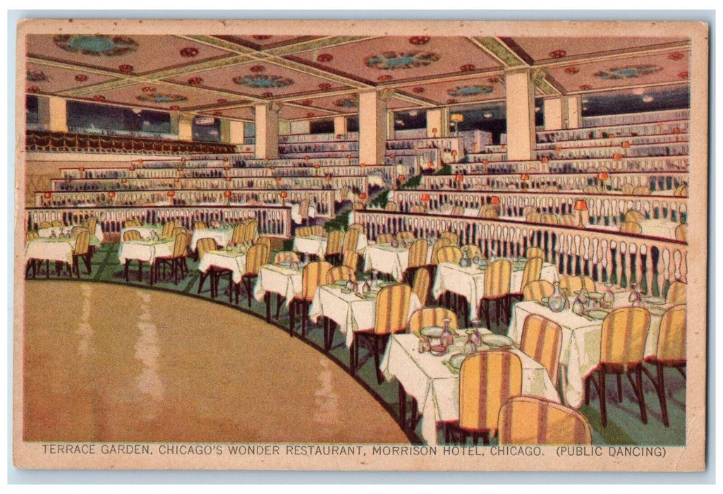 Terrace Garden  Chicago's Wonder Restaurant Morrison Hotel Illinois IL Postcard