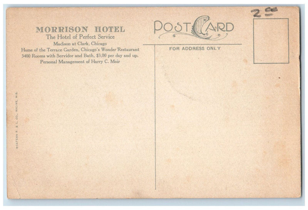 Terrace Garden  Chicago's Wonder Restaurant Morrison Hotel Illinois IL Postcard