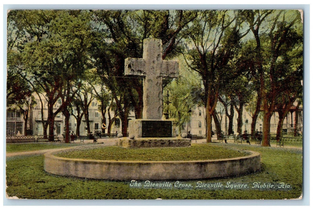 1911 The Bienville Cross Bienville Square Mobile Alabama AL Antique Postcard