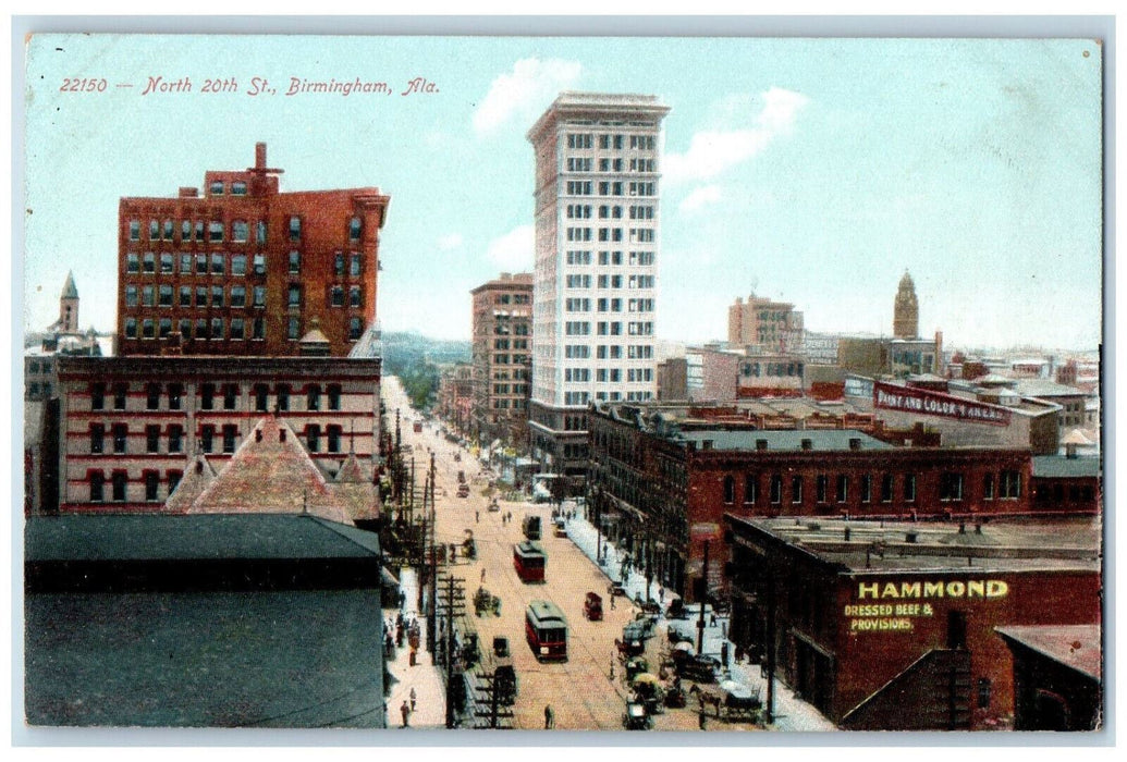 c1910 North 20th Street Birmingham Alabama AL Antique Unposted Postcard