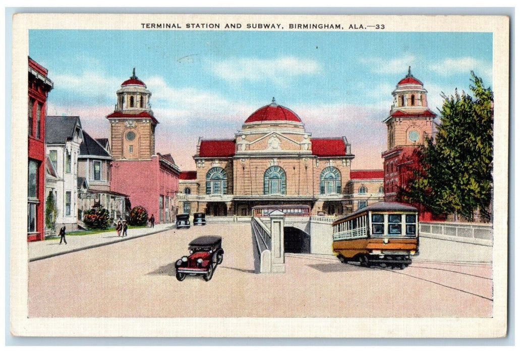 1943 Terminal Station and Subway Birmingham Alabama AL Antique Postcard