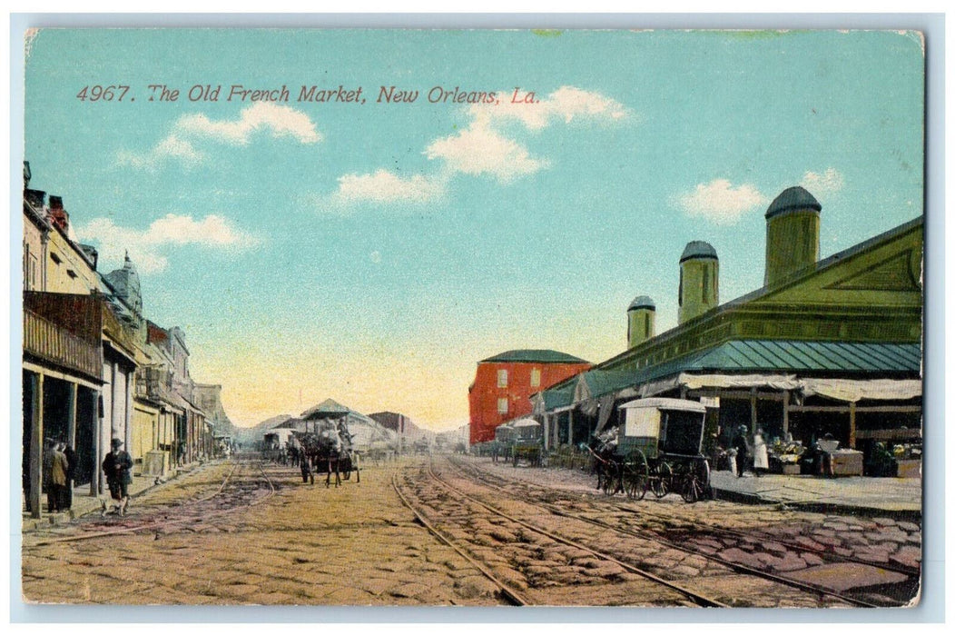 c1910 The Old French Market New Orleans Louisiana LA Antique Postcard