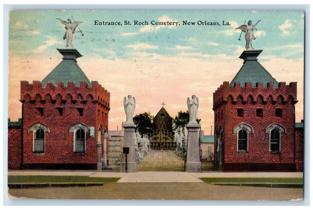 1912 Entrance St. Roch Cemetery New Orleans Louisiana LA Antique Postcard