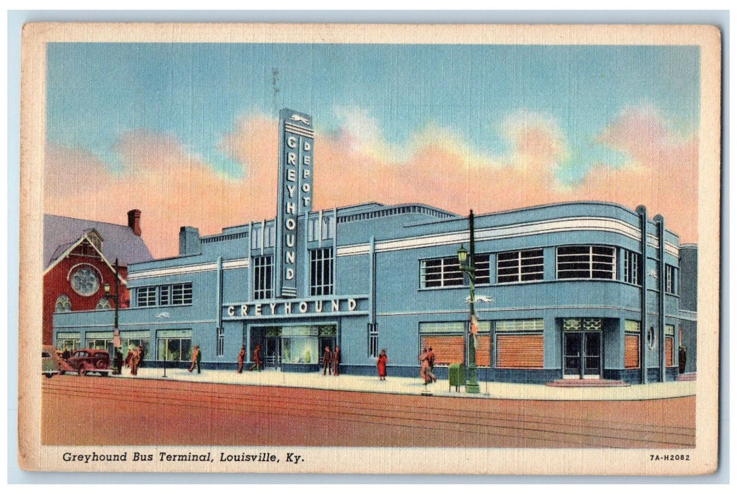 1947 Greyhound Bus Terminal Louisville Kentucky KY Vintage Posted Postcard