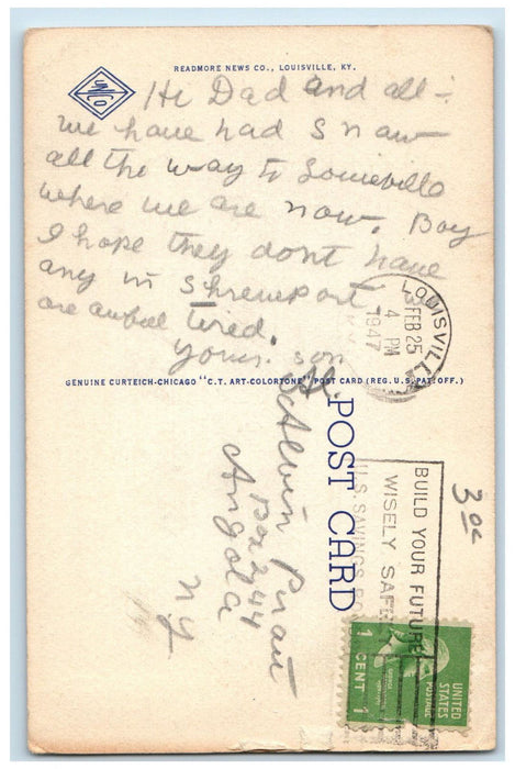 1947 Greyhound Bus Terminal Louisville Kentucky KY Vintage Posted Postcard