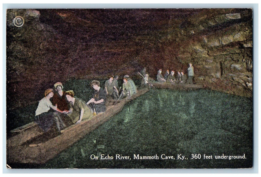 c1910 360 Feet Underground Mammoth Cave on Echo River Kentucky KY Postcard