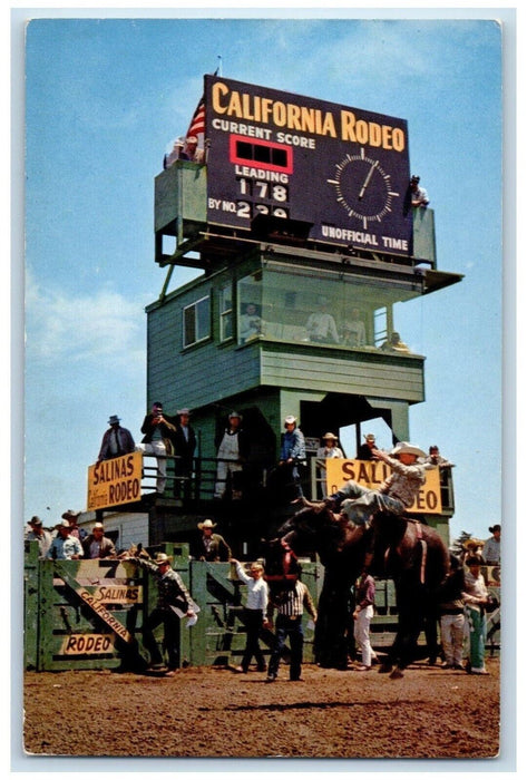 c1960 California Rodeo Salinas Big Four Cowboys Wildest Bulls Exterior Postcard