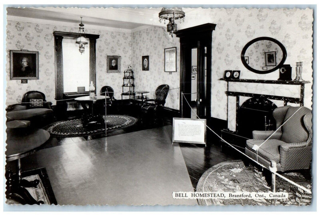 1960 Bell Homestead Interior Brantord Ontario Canada RPPC Photo Postcard