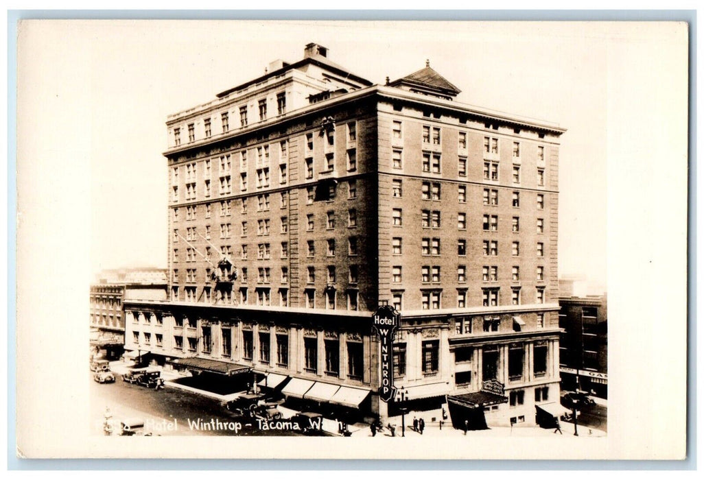 c1940's Hotel Winthrop Tacoma Washington WA RPPC Photo Unposted Postcard