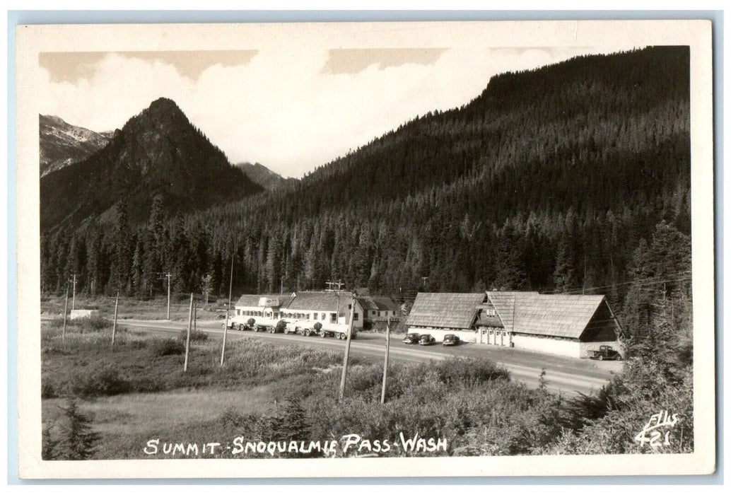 c1950's Summit Snoqualmie Pass Washington WA RPPC Photo Unposted Postcard