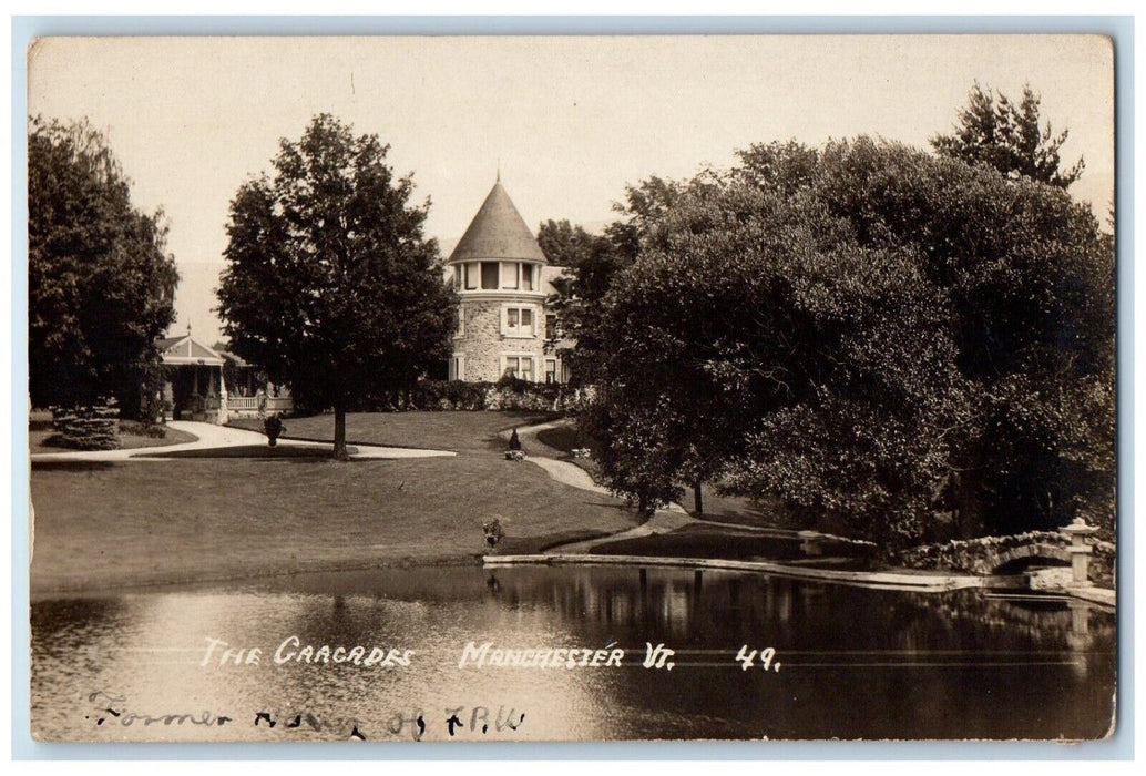 1923 The Cascades River Front Manchester Vermont VT RPPC Photo Vintage Postcard