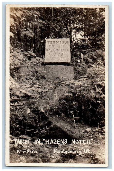 1924 Tablet In Hazens Notch Montgomery Vermont VT RPPC Photo Vintage Postcard