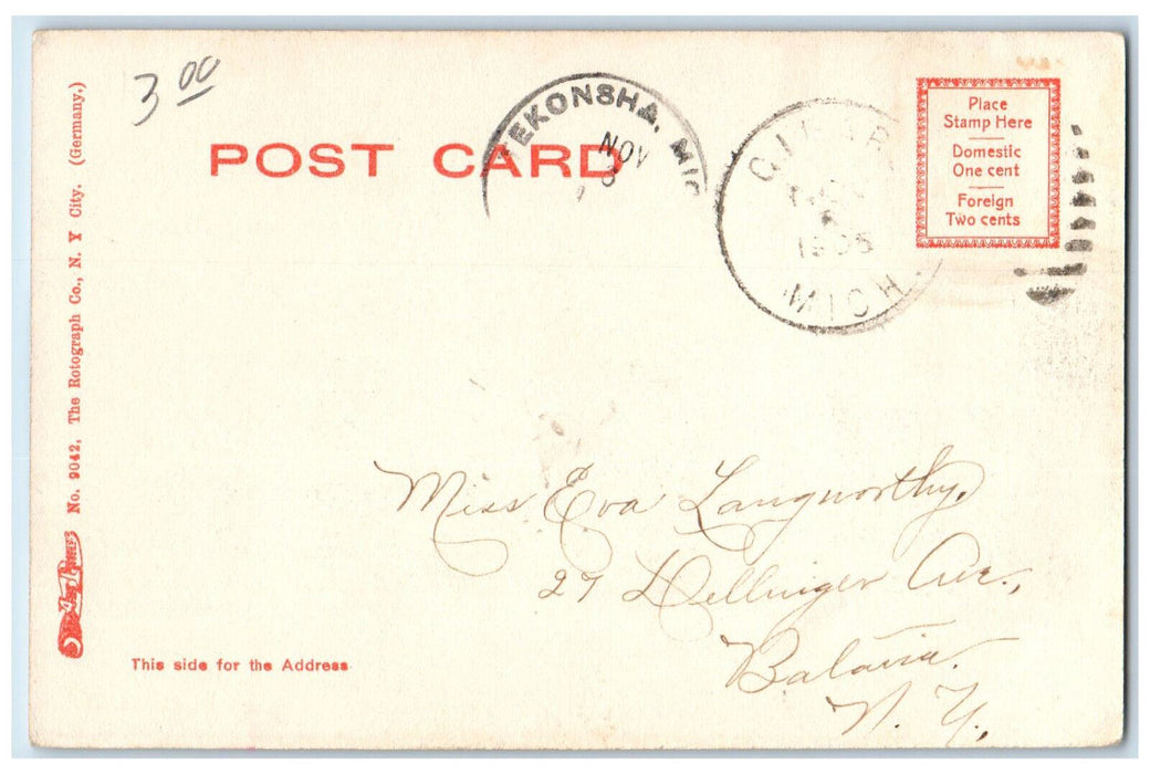 c1905 State Public School Coldwater Michigan MI Tekonsha MI Postcard