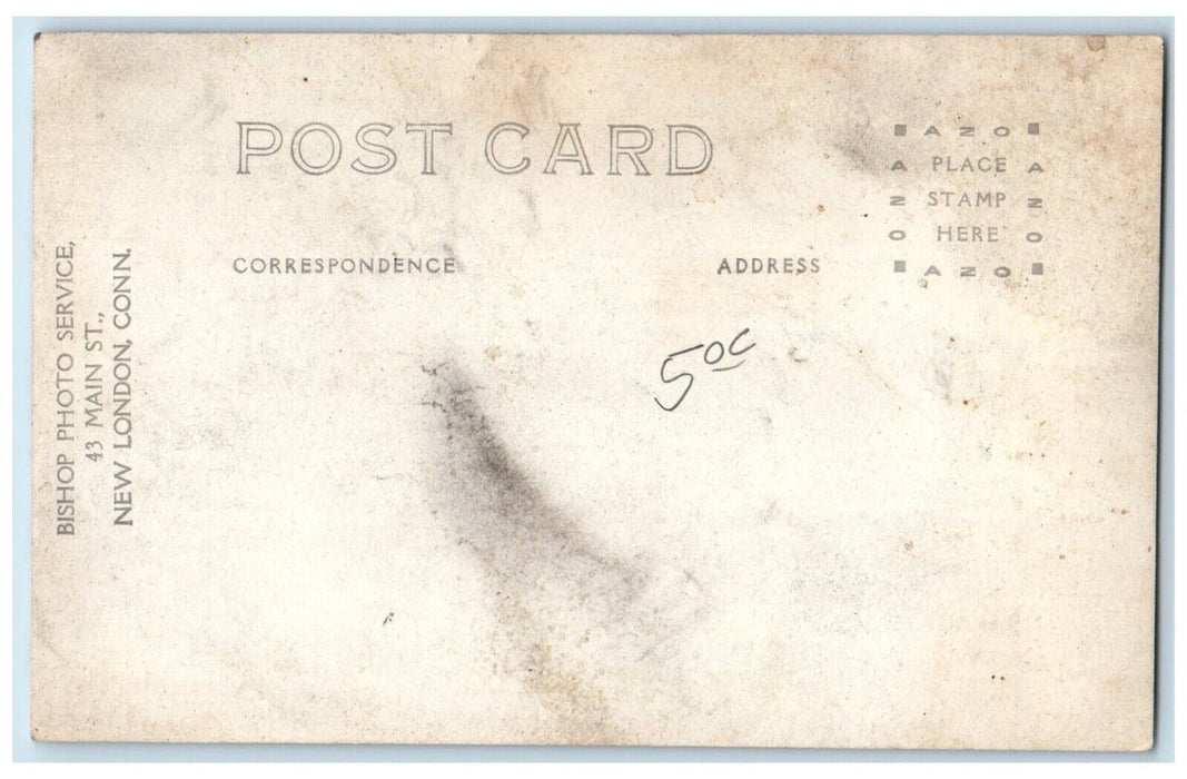 c1930's Nathan Hale School House New London Connecticut CT RPPC Photo Postcard