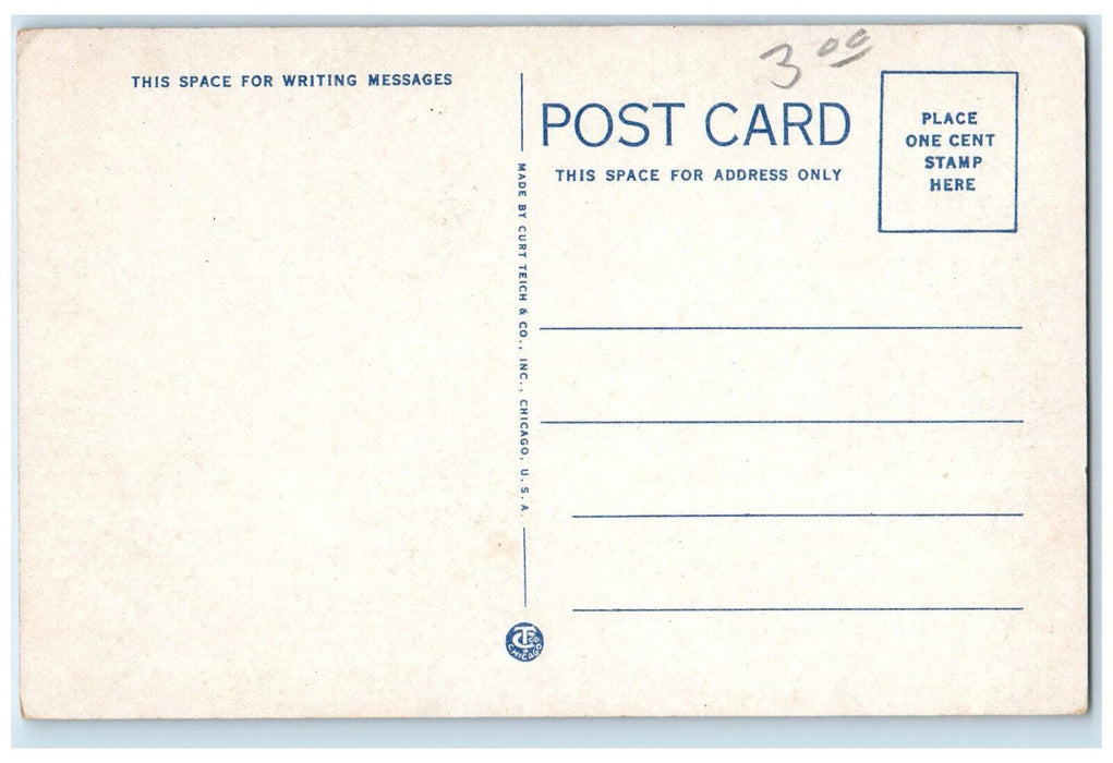 c1930's High School Charlotte Michigan MI Unposted Vintage Postcard