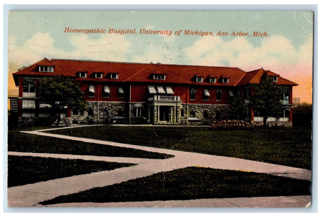 1917 Homeopathic Hospital University of Michigan Ann Arbor MI Postcard