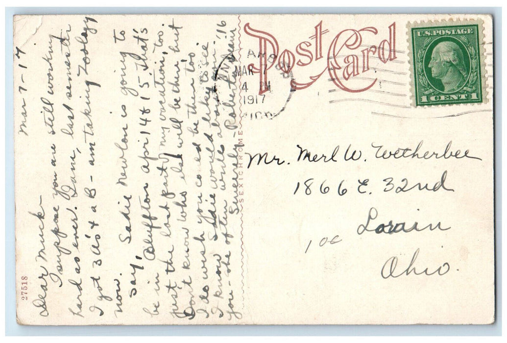 1917 Homeopathic Hospital University of Michigan Ann Arbor MI Postcard