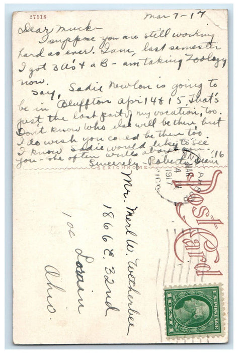 1917 Homeopathic Hospital University of Michigan Ann Arbor MI Postcard