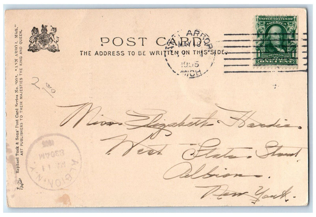 1905 Library By Moonlight University of Michigan Ann Arbor MI Tuck Art Postcard