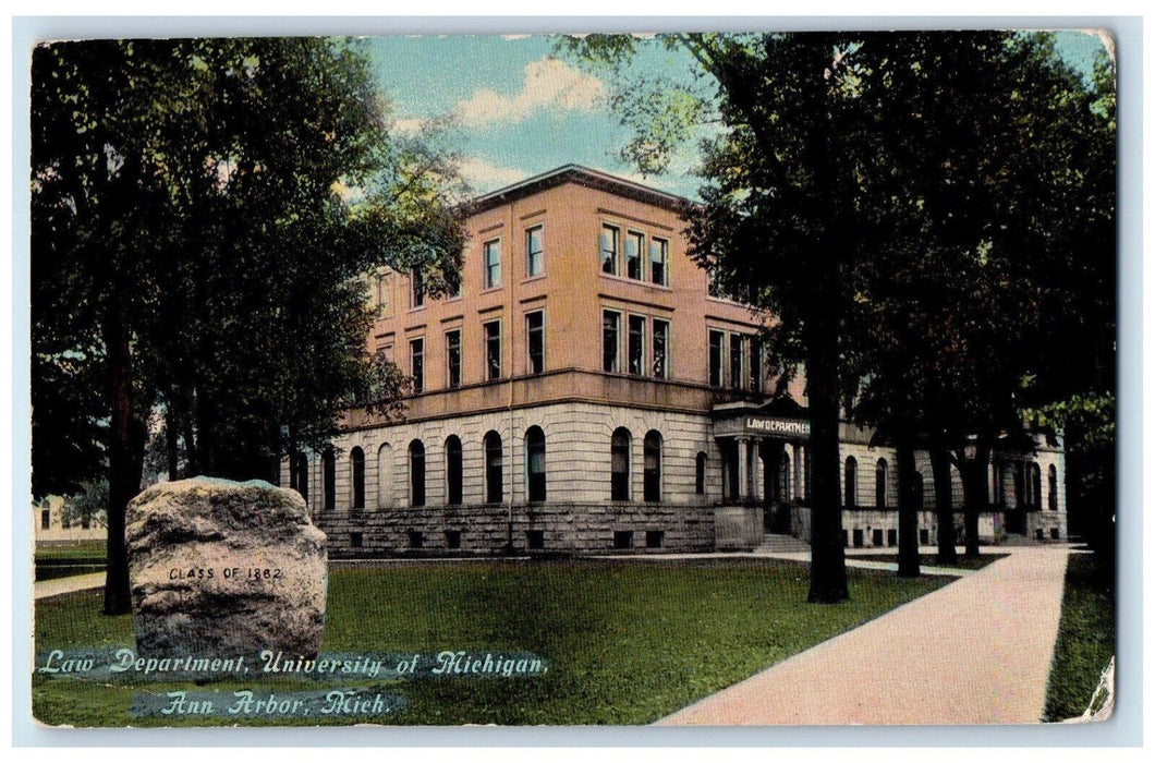 1912 Law Department University of Michigan Ann Arbor Michigan MI Postcard