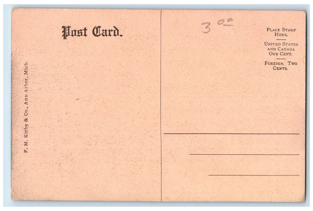 c1910 Law Building University of Michigan Ann Arbor MI FM Kirby & Co. Postcard