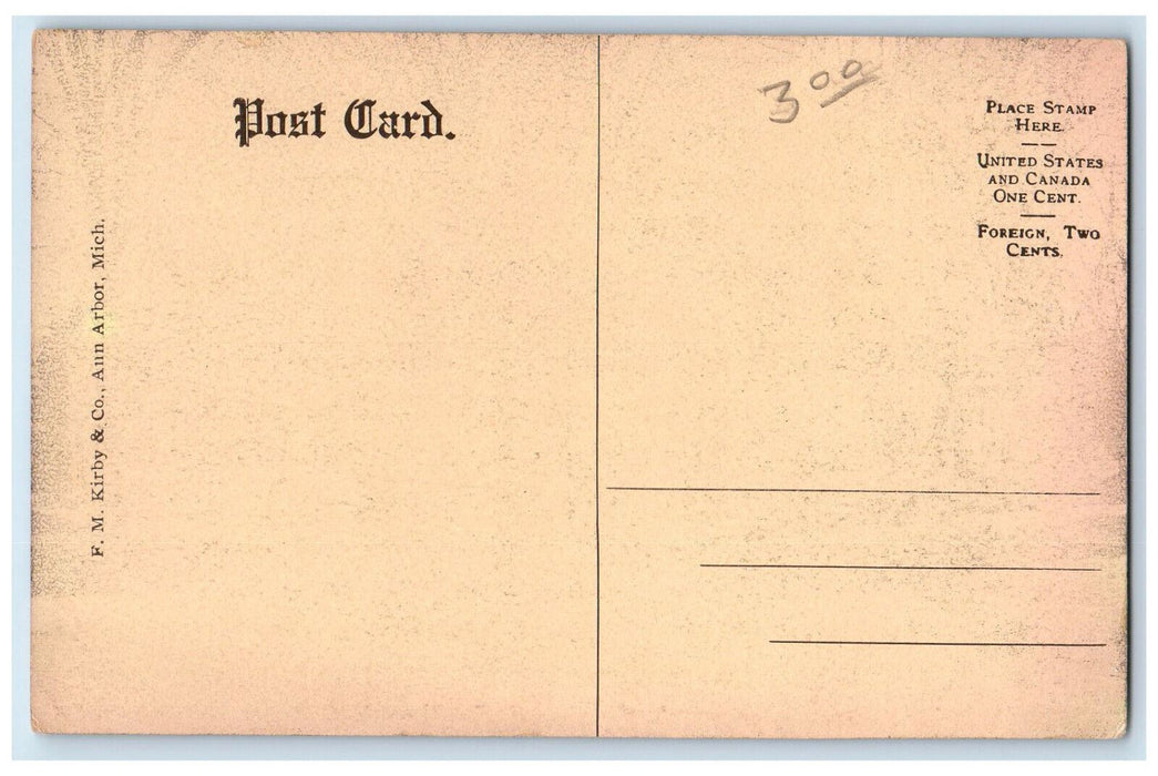 c1910 University Hall University of Michigan Ann Arbor MI Antique Postcard