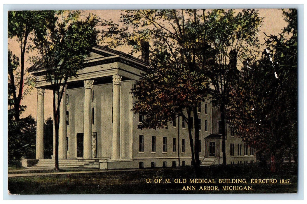 1915 University of Michigan Medical Building Ann Arbor Michigan MI Postcard