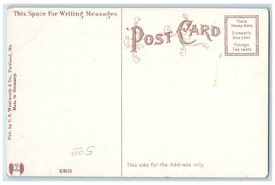c1910 Ferry Boat Swampscott Leaving Portland Pier Ship Portland Maine Postcard