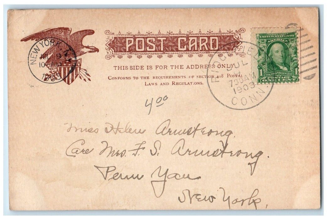 1903 Old Keeler Tavern Ridgefield Connecticut CT Laws And Regulations Postcard