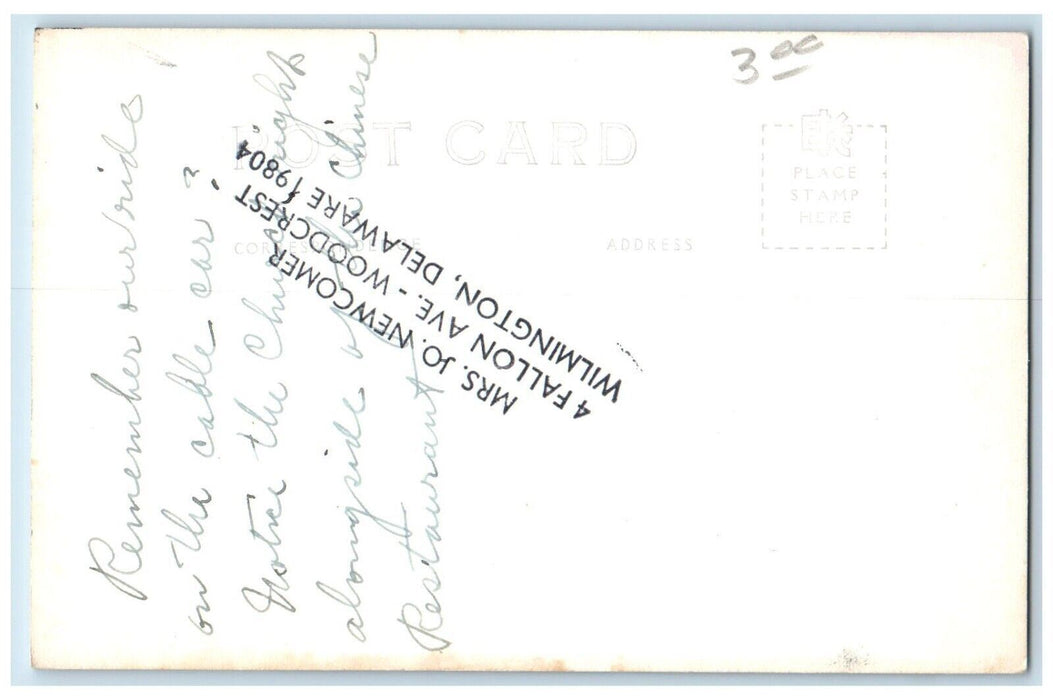 c1940's Cable Car California St. Hill San Francisco CA RPPC Photo Postcard