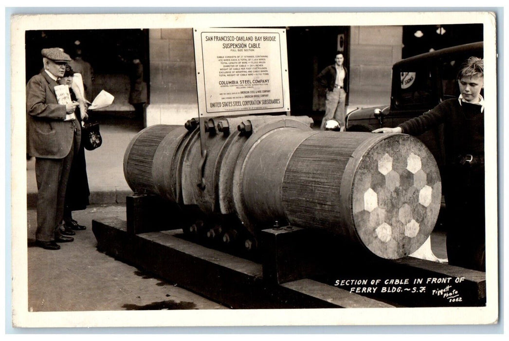 Section Of Cable In Front Of Ferry Bldg. San Francisco CA RPPC Photo Postcard