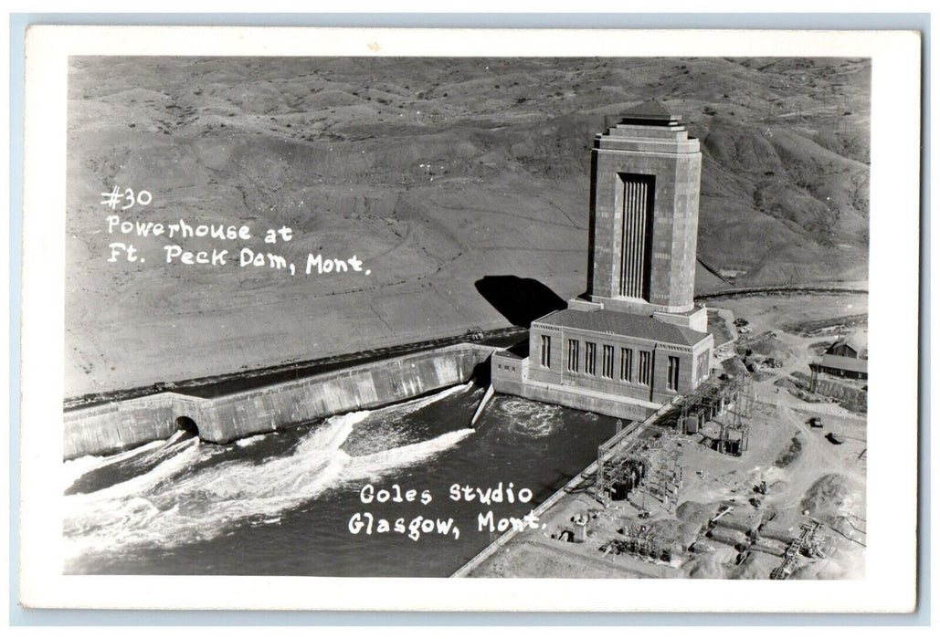 c1950's Power House FT. Peck Dam Montana MT RPPC Photo Vintage Postcard