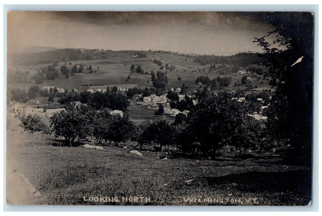 1921 Looking North View Of Wilmington Vermont VT RPPC Photo Posted Postcard