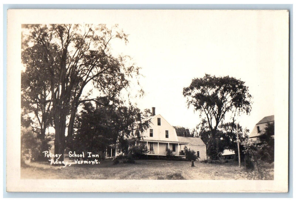 1940's Putney School Inn View Putney Vermont VT RPPC Photo Unposted Postcard