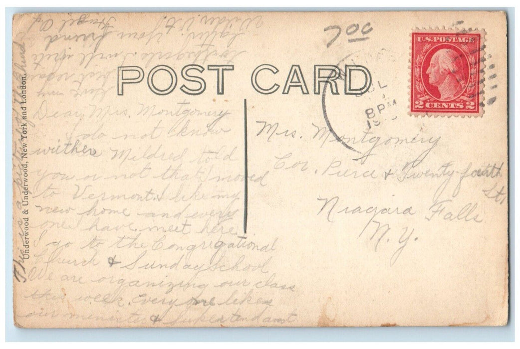 c1920's Congregational Church View Wilder Vermont VT RPPC Photo Postcard