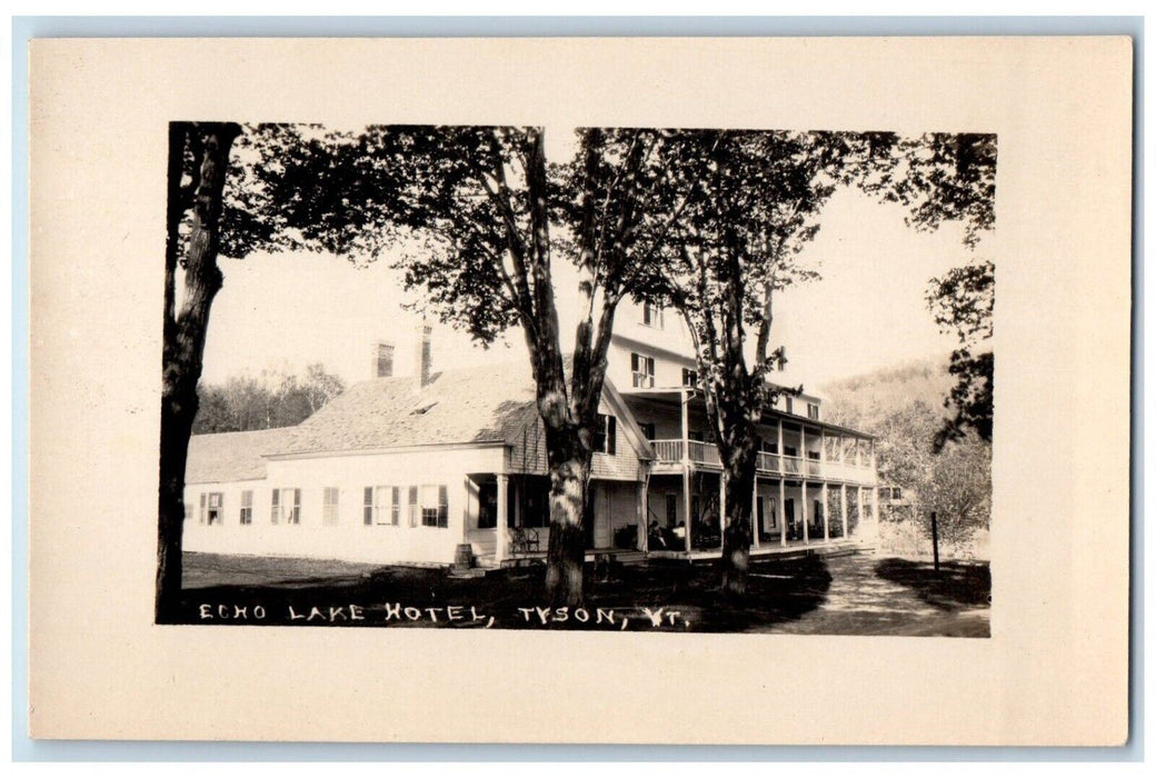 c1920's Echo Lake Hotel View Tyson Vermont VT RPPC Photo Unposted Postcard