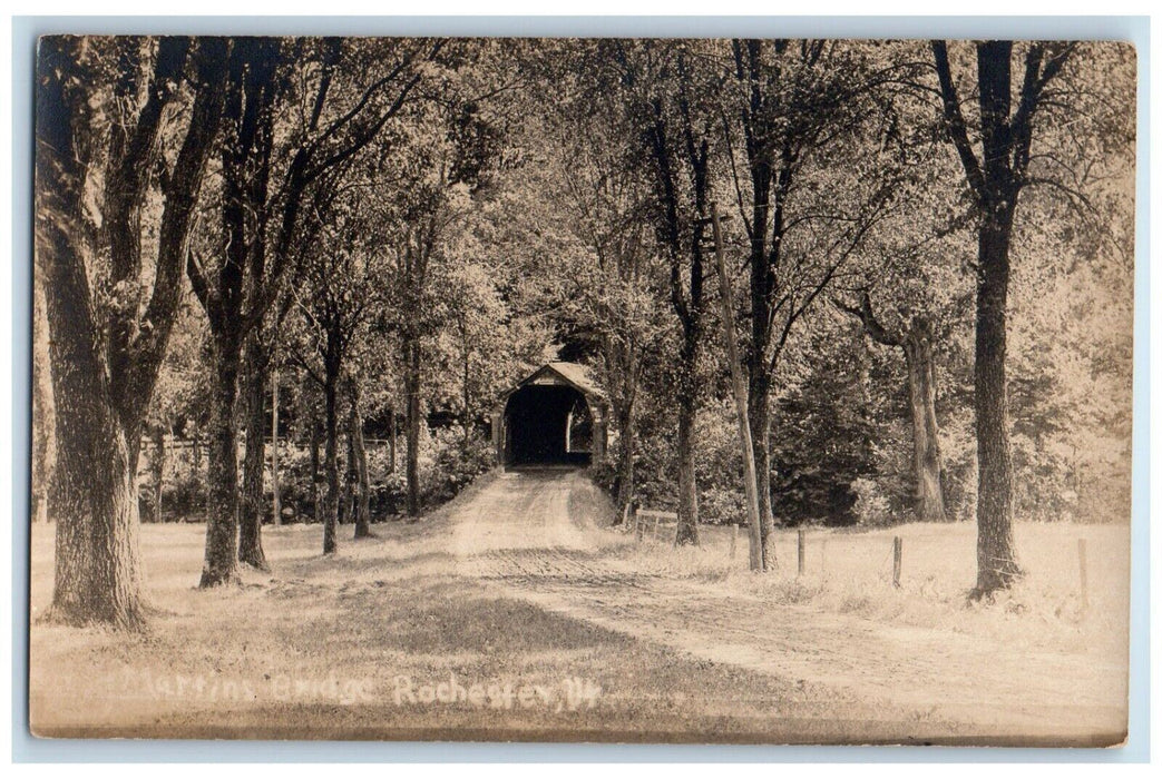 c1918 Martin's Covered Bridge Rochester Vermont VT RPPC Photo Unposted Postcard