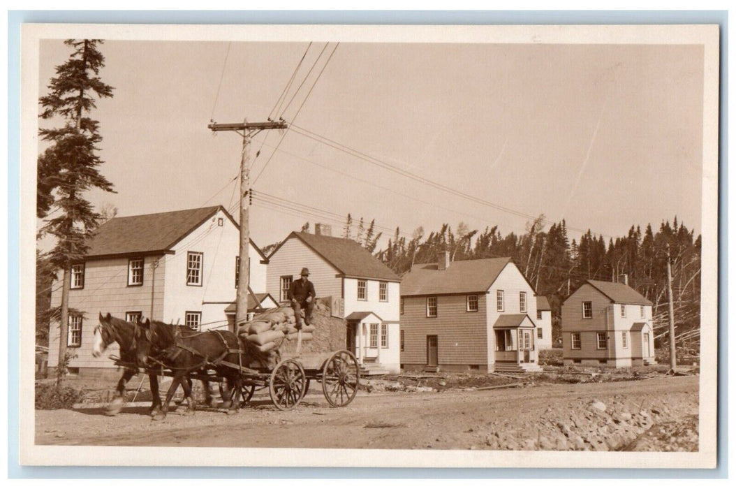 c1920's Horse Wagon Farmer Occupational Quebec Canada RPPC Photo Postcard