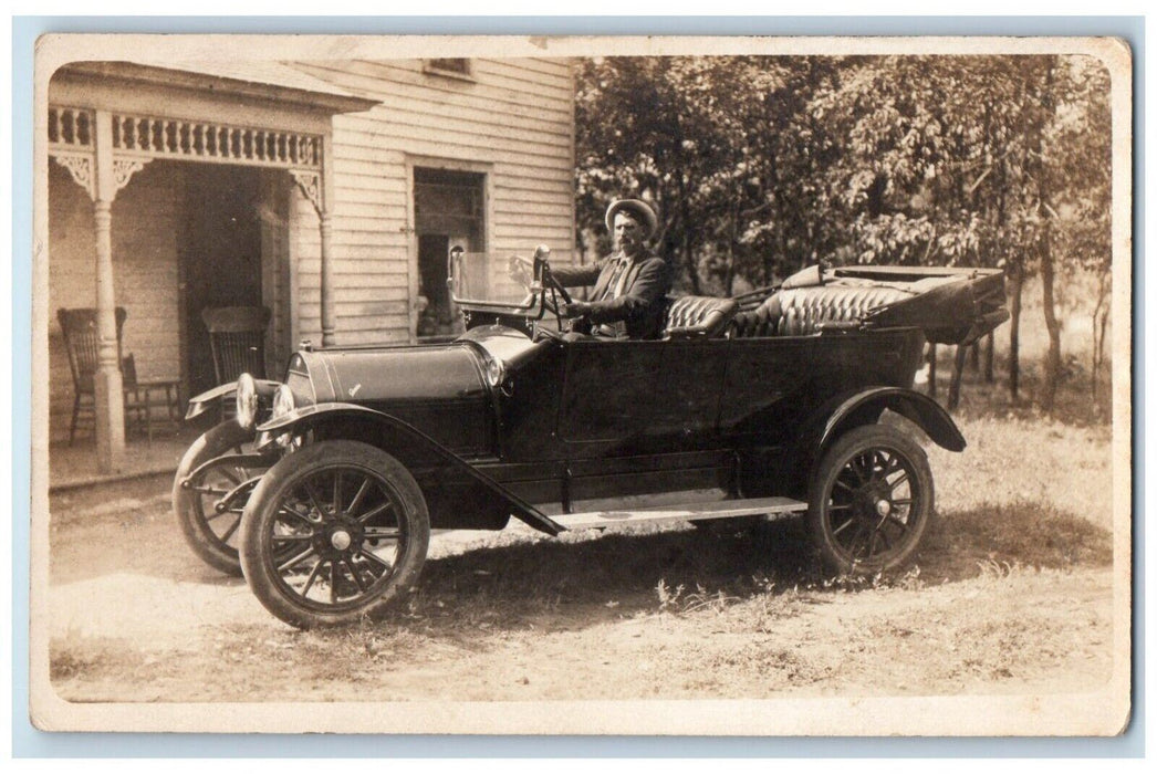 c1910's Model T Ford Vehicle Man Indiana IN RPPC Photo Posted Postcard