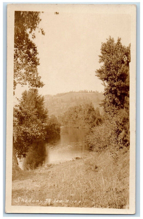 c1910's View Of Shadowy St. Joe River Idaho ID RPPC Photo Antique Postcard