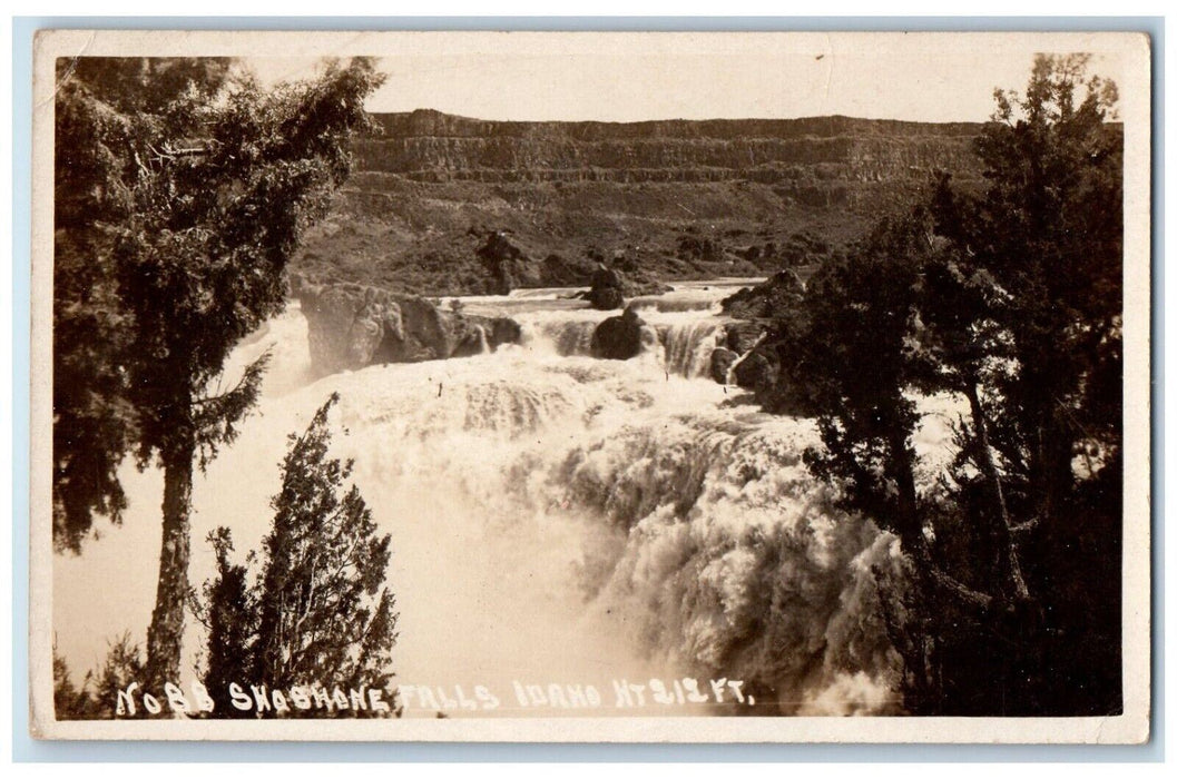 c1940's View Of Shoshone Falls Idaho ID Waterfalls Vintage RPPC Photo Postcard