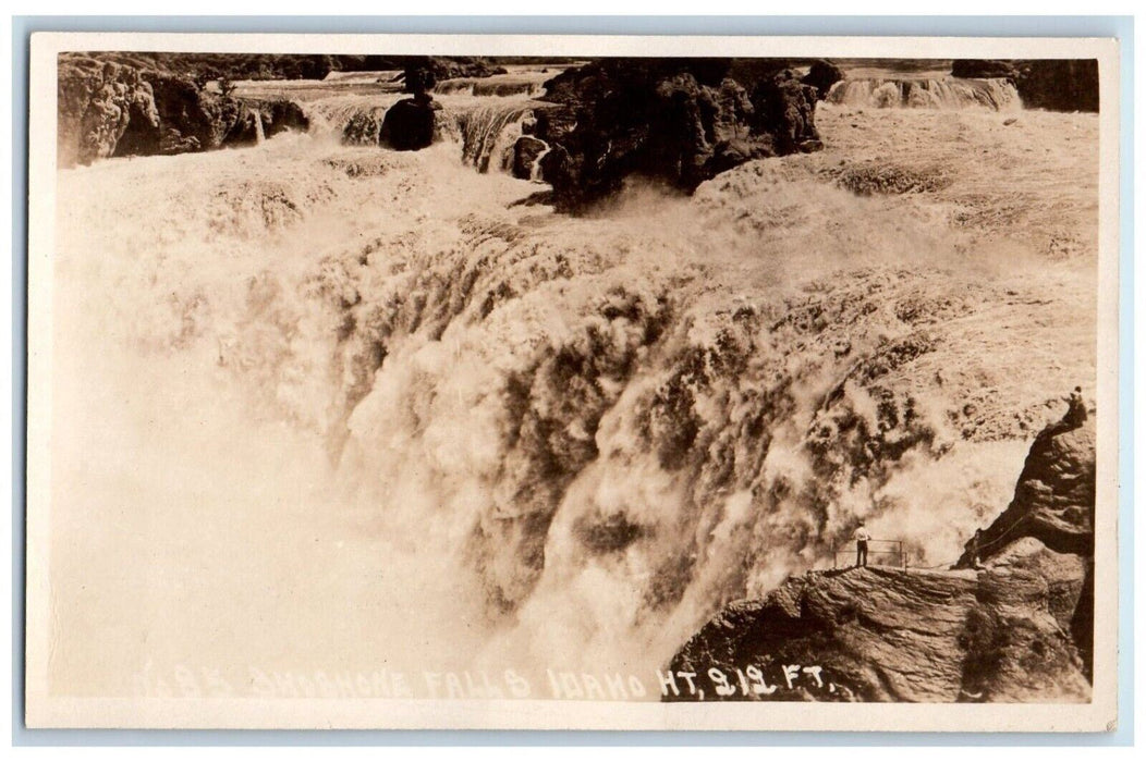 c1940's Shoshone Falls Idaho ID Waterfalls Unposted Vintage RPPC Photo Postcard