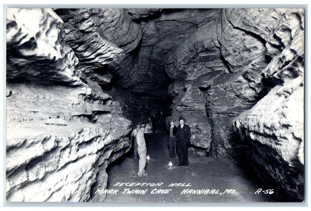 c1940's Reception Hall Mark Twain Cave Hannibal Missouri MO RPPC Photo Postcard